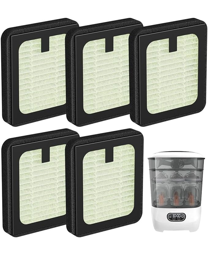 Dryer Advanced HEPA Filter Replacement for Baby Brezza Baby Bottle Washer, Sterili-zer and Dryer Advanced (Not for Pro), 5 Pack