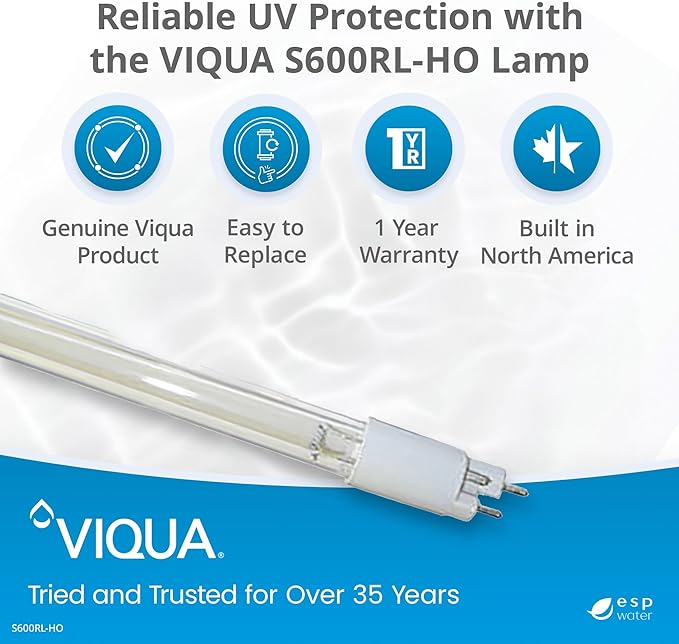 Viqua S600RL-HO Replacement UV Lamp for UVMax G GX Pro10 Pro20 Pro30 Systems 33 Inch High Output 4 Pin Lamp for Water Treatment Units