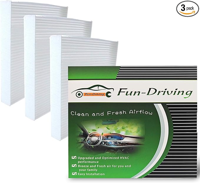 FUN-DRIVING 3 Pack White FD134 Cabin Air Filter,Replacement for 80292-SDA-A01,80292-SEC-A01,80292-T0G-A01 - AquaVibe