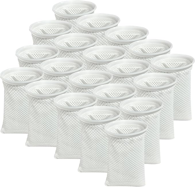 7 Inch 20 Pack 150 Micron Honeycomb Filter Socks for Fish Tank, Aquarium Filter Sock 3D Honeycomb Design Filter Sock, Aquarium Filter Bags for Saltwater