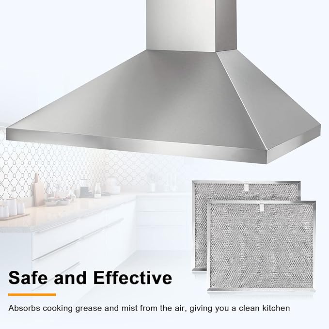 BPS1FA30 99010299 Range Hood Grease Filter 11-3/4" x 14-1/4" x 3/8" Mesh Aluminum Filter fit for B-roan QS1 30" N-utone WS1 QS2 Range Hood Replace S99010305 AP3378953-4 Pack by Fetechmate - AquaVibe