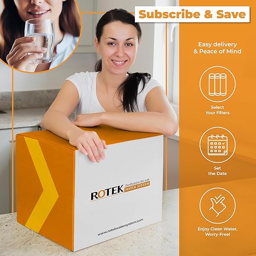 Rotek Water Systems Reverse Osmosis Water Filtration System, Under Sink 5-Stage RO Water Filter System, No Pump, Contains Leak Stop Valve, 100 GPD, Standard RO System