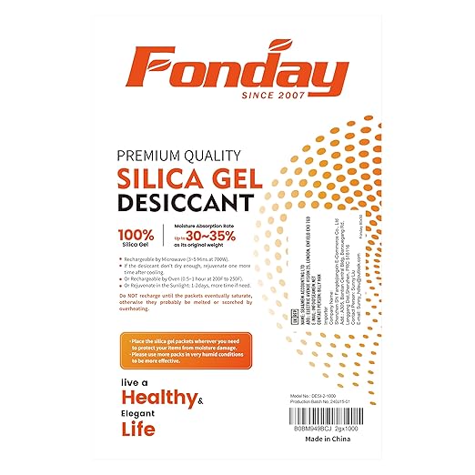 2Gram 1000Packets Fonday Food Grade Silica Gel Packs Desiccants Moisture Absorbers Desiccants Packets Dehumidifier Packs