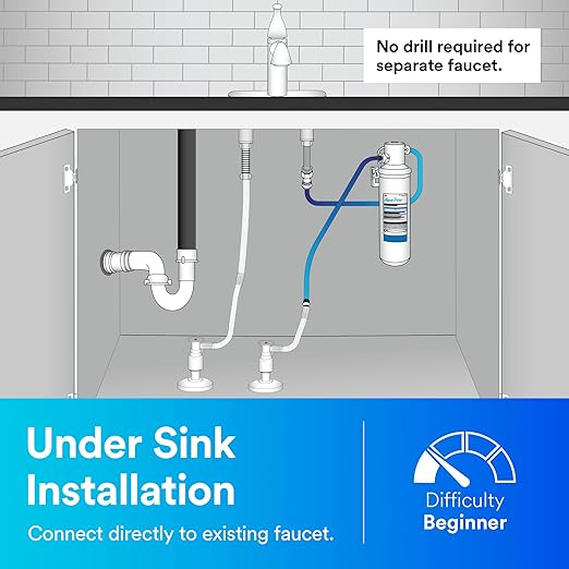 Aqua-Pure Under Sink Full Flow Water Filter System Cyst-FF, Reduces Class 1 Particulate, Asbestos, Lead, Mercury, Bad Taste and Odor