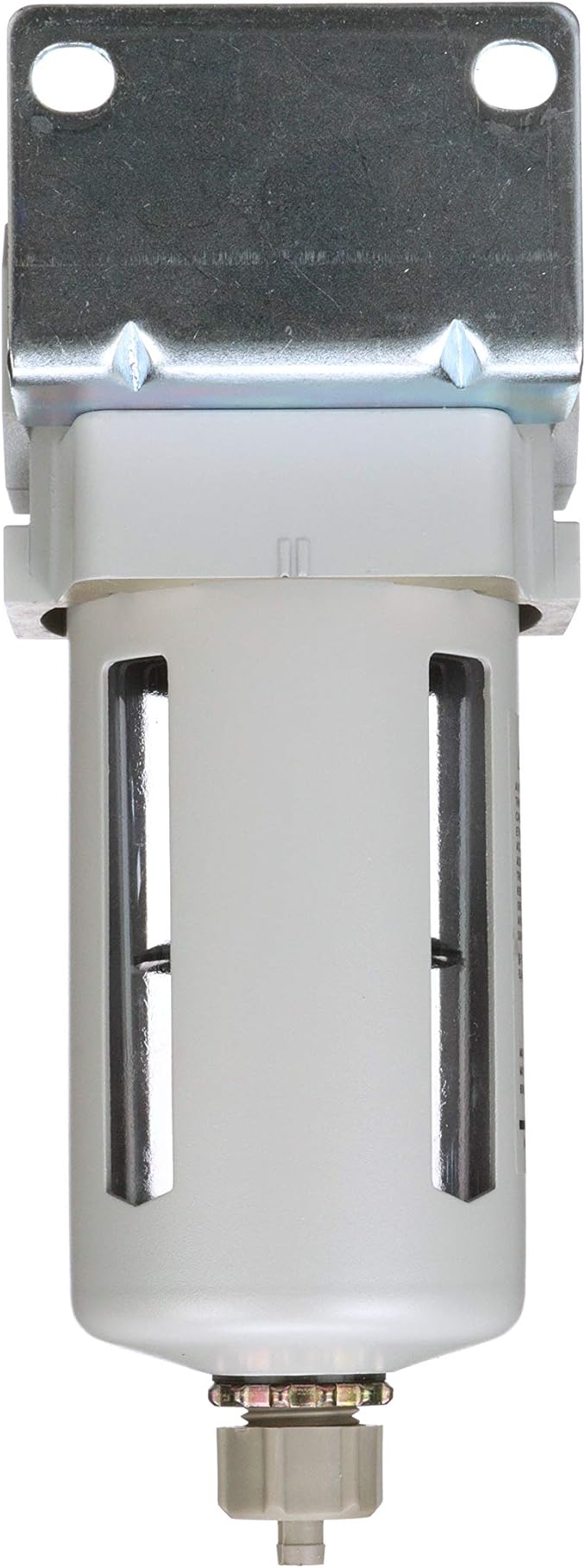 PneumaticPlus SAF400-N04B Compressed Air Particulate Filter 1/2" NPT, 10 Micron Element, Poly Bowl, Manual Drain, Bracket - AquaVibe