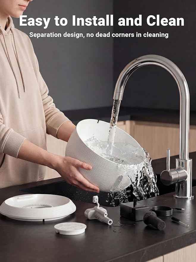 Kastty Cat Water Fountain:3.5L Cat Fountain for Drinking-White Pet Water Fountain for Cats Indoor-Quiet Cat Water Dispenser with Visual Water Level - Pets Watering Supplies for Small Animals FS77