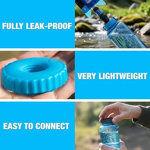 Nalgene Wide Mouth Compatible Water Filter Adapter for Sawyer Squeeze – Leak‑Proof, Fast‑Connect, Lightweight Hydration System Upgrade for Camping, Hiking & Outdoor Adventures