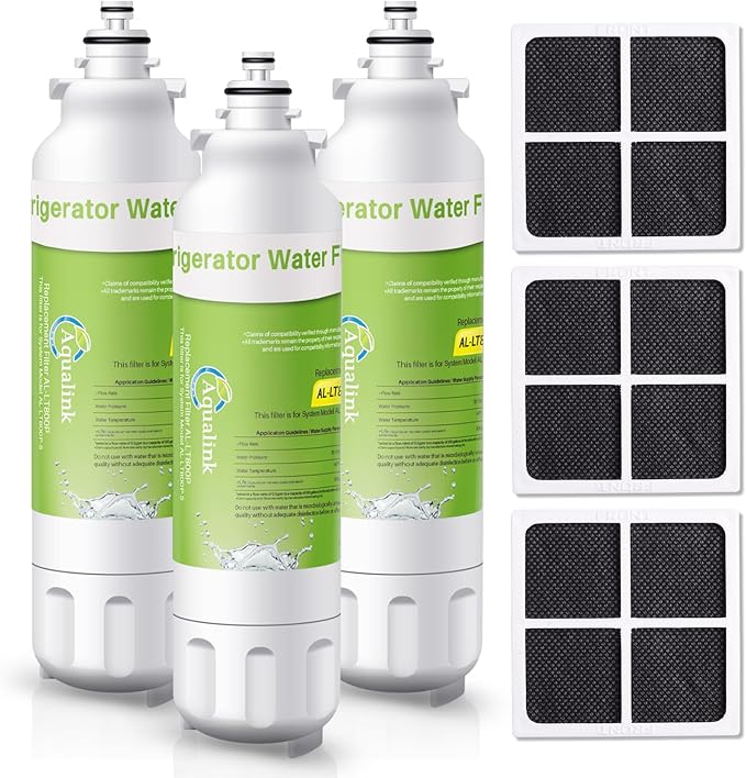 RWF3500A Replacement for LT800P Kenmore 469490 with Air Filter LT120F, 469490, WS620A, LSC22991ST, LSXS26366S, ADQ73613401, LSXS26366D, LUPXS3186N, LSXS26386S LMXS30776D - AquaVibe