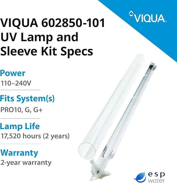 Viqua 602850-101 UV Lamp and Sleeve Kit for PRO10, G, G+ Water Treatment Systems, Genuine OEM Parts