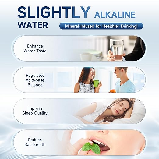 AQUALTRA USF-3B-15 Slightly Alkaline Under Sink Water Filtration System, 8K-40K Gallons Under-Sink Water Filter, 0.5 μm Carbon Fiber Filter Reduces Chlorine, Chloramine, Fluoride, Bad Taste & Odor