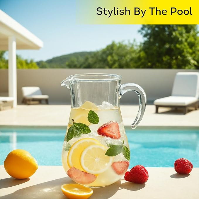 Lily's Home Break Resistant Plastic Pitcher, the Large Capacity Makes it Excellent for Parties, Both Indoor and Outdoor (98 Ounces)