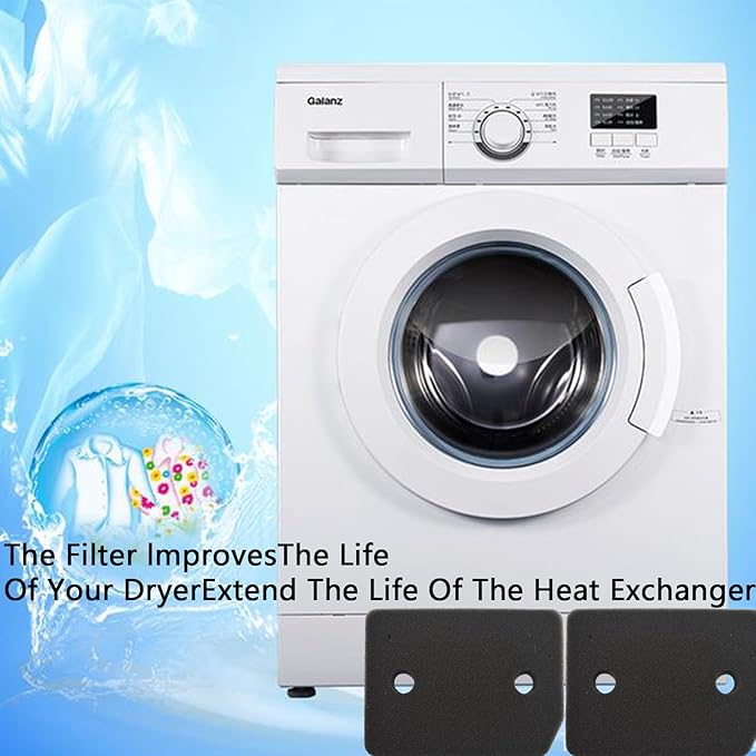 6 Pack Plinth Filter Replacement for Miele T1 Dryer - 9164761 Heat Pump Tumble Dryer, Dryer Spare Parts, Lint Filter Foam Sponge Replacement， Replace all Heat Pump Tumble Dryers TMB540WP TKS850WP