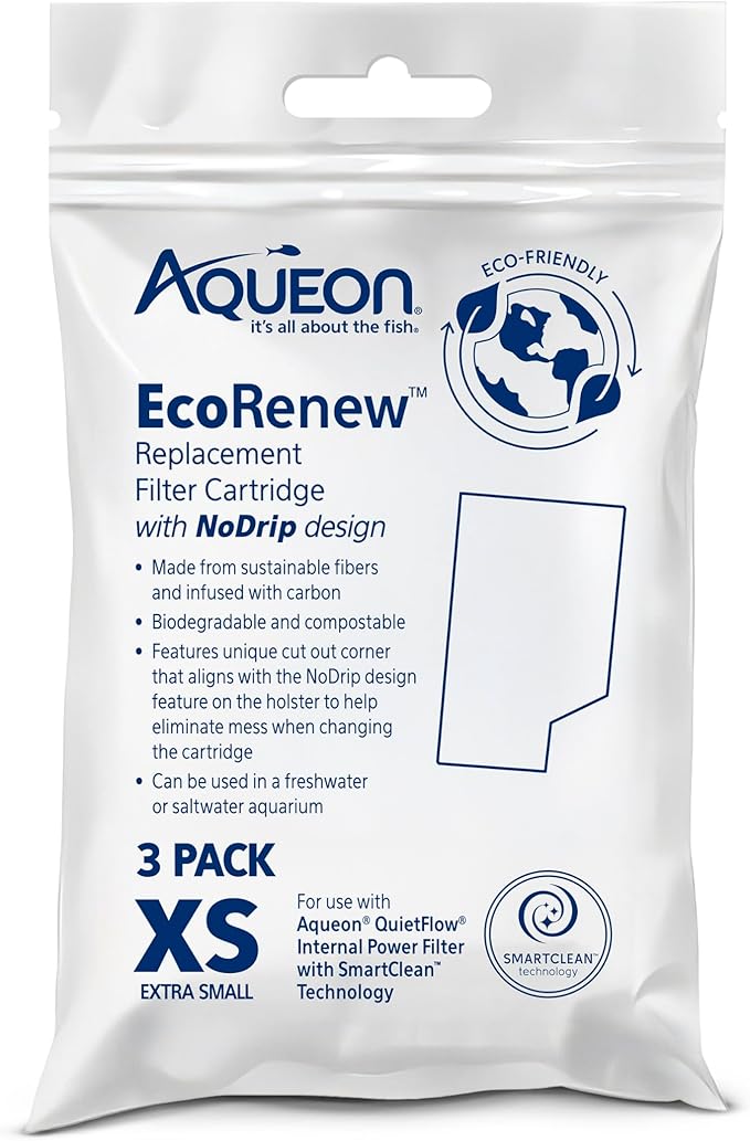 Aqueon Aquarium Fish Tank EcoRenew Filter Cartridge, Extra Small 3 Pack - AquaVibe