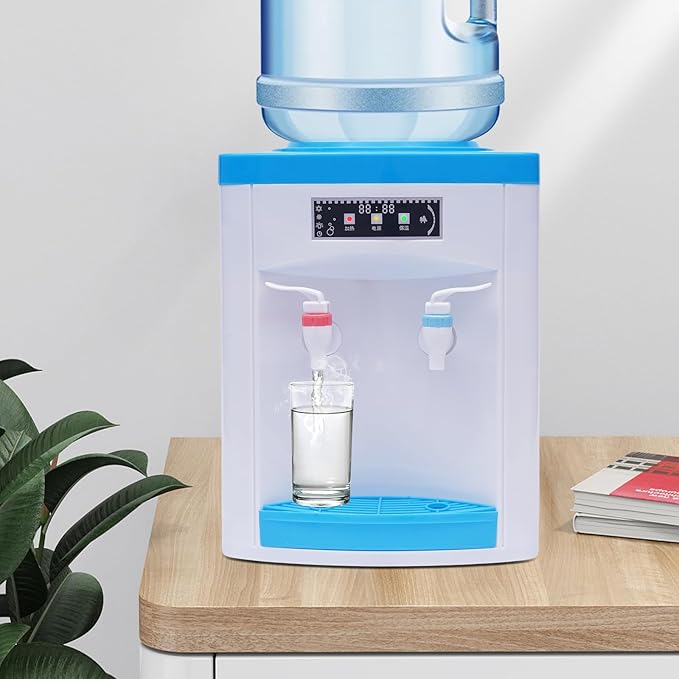 110V 550W Portable Countertop Water Dispenser, Hot and Cold Compact Water Cooler Mini Tabletop Drinking Machine Small Space Hydration Station, Desktop Water Dispenser for Home Office Dorm Kitchen