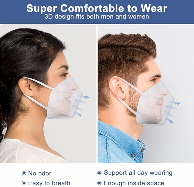 BLScode KN95 Face Mask 60 Pack,Individually Wrapped 5-Layer face Masks,Filter Efficiency≥95% - AquaVibe