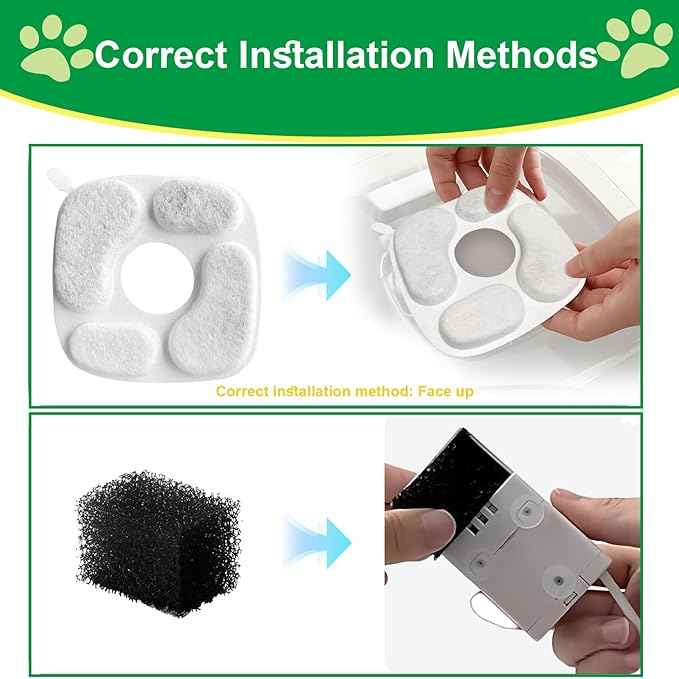 Cat Water Fountain Filter,Pet Fountain Filters compatible with Veken 67oz/2L, 95oz/2.8L and 135oz/4L Dog Water Dispenser,8 Set Cat Fountain Filter Replacement