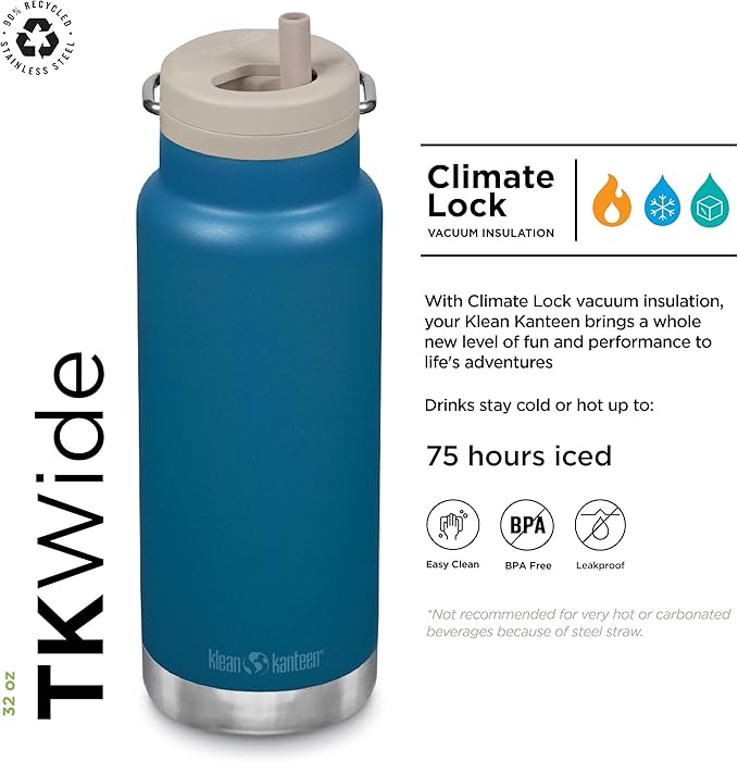 Klean Kanteen 32oz TKWide Insulated Water Bottle with Twist Cap - Corsair