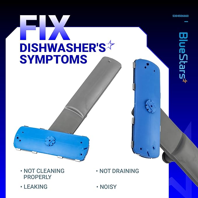 BlueStars 5304506660 Dishwasher Lower Spray Arm LFID2426TF5A FFID2426TS1A - Compatible with several Frigidaire Dishwashers Wash Arm Assembly - Replaces 5304496886 5304496936 5304506532 AP6038456