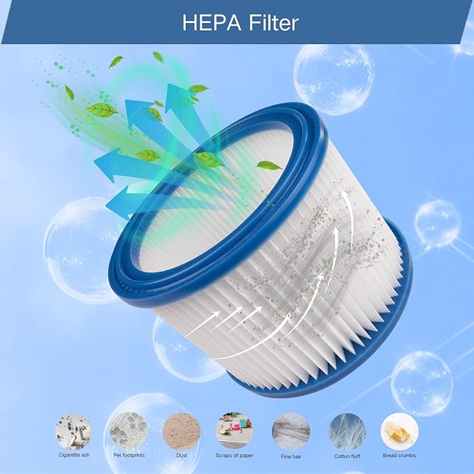 1-Pack Replacement HEPA Filters Compatible with Nilfisk ALTO Aero 21, 26, 31 Wet Dry Vacuum Cleaners - AquaVibe