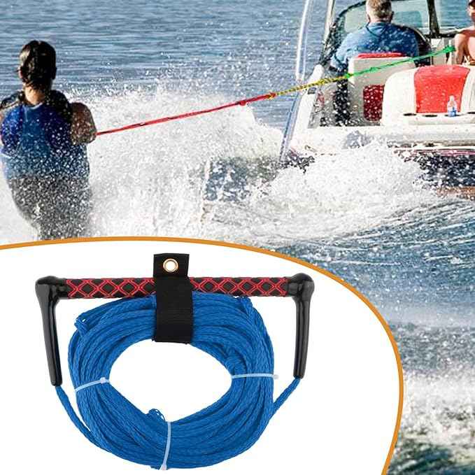Water Ski Rope Wakeboarding Tow Line with Handle Grip Heavy Duty Water Ski Tow Rope Wakeboard for Surfing Accs, Blue Rope