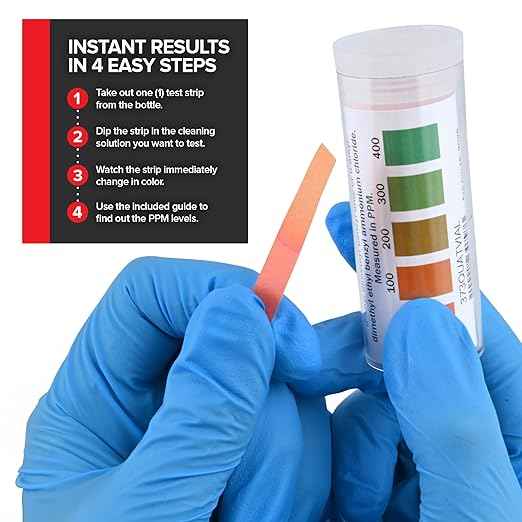 100 Count Quaternary Test Strips for Restaurant Supplies, Bulk Easy to Read Water Test Strips, Quick Result Quaternary Test Kit for Pools, Restaurants, Food Service