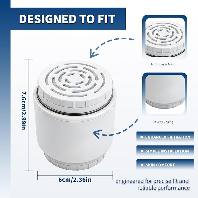 Replacement Cartridge Compatible with AquaBliss SF400 SF500, Multi-Stage Shower Water Filter, Helps Reduce Chlorine, Rust, Scale, Soothes Dry Itchy Skin (2 Packs)
