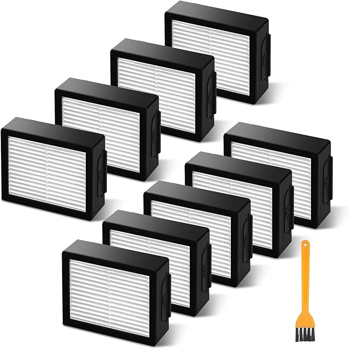 9 Pack Filter Replacements Compatible With i Robot Roomba E I & J Series E5 E6 i1 i1+ i3 i3+ i4 i4+ i5 i5+ i6 i6+ i7 i7+ i8 i8+ NOT for J9, High Efficiency Filter for iRobot Roomba Replacement Parts - AquaVibe