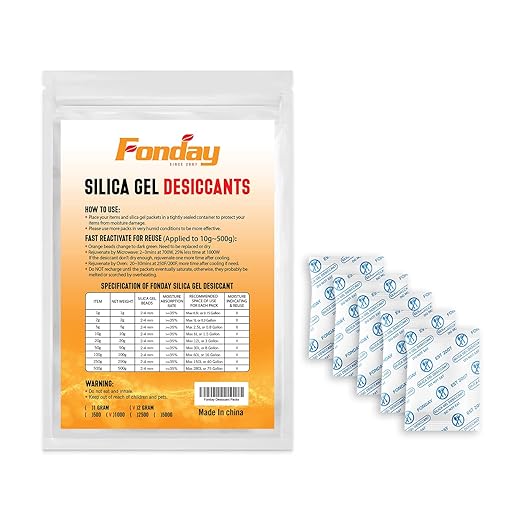 2Gram 1000Packets Fonday Food Grade Silica Gel Packs Desiccants Moisture Absorbers Desiccants Packets Dehumidifier Packs