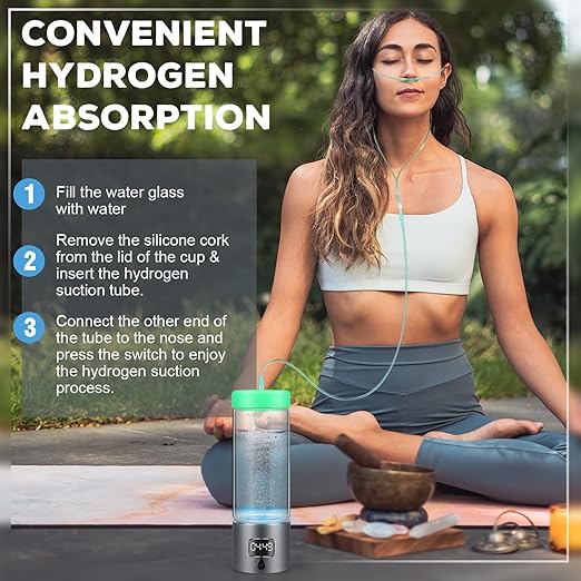 Hydrogen Water Bottle Generator with 4th Generation SPE/PEM Technology, Portable Hydrogen Water Ionizer Machine, Birthday,Xmas Gift for Husband,Wife,Lovers,Friends,Travel (Silver, 9.05in*Φ2.64in)