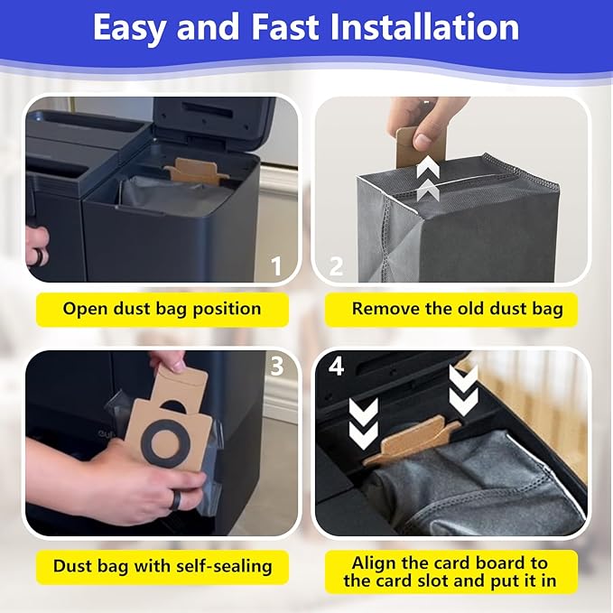 5 PCS 1:1 Dust Bags for Eufy X10 Pro Omni Robot Vacuum Cleaner & X8 Pro, 1:1 Restoration of The Original, AddDeodorizing Materials, Anti-odor,Large Capacity, Durable - AquaVibe