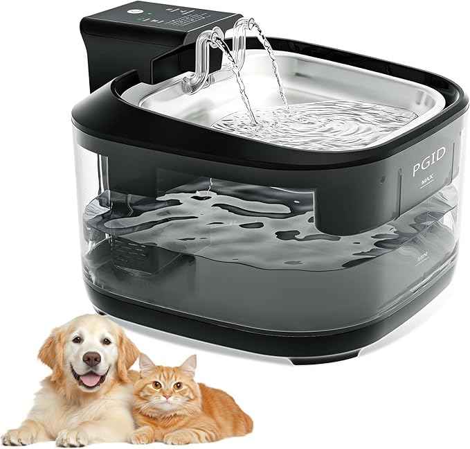 Cordless Cat Water Fountain, 5000mah Battery Operated Pet Water Fountain, 108oz/3.2L Automatic Dog Water Fountains for Cats Dog Indoor Outdoor