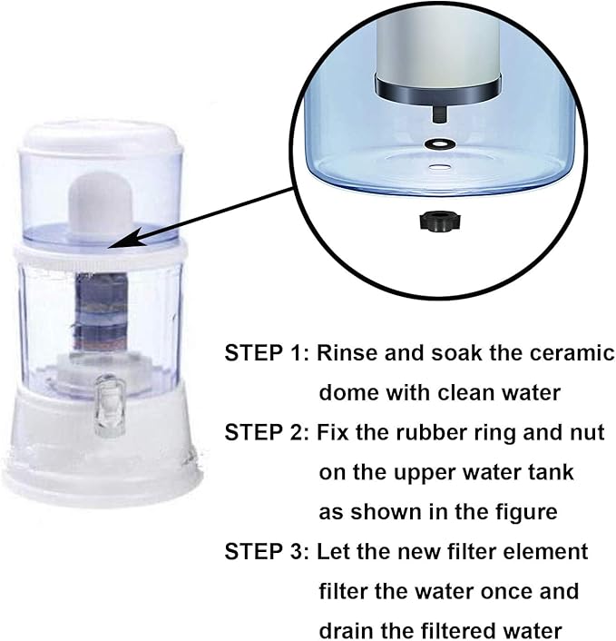 HUI NING Replacement Ceramic Dome Water Filter for Countertop,Household Water Bucket, Water Cooler Filtration Systems Water Pitcher (4 PCS)