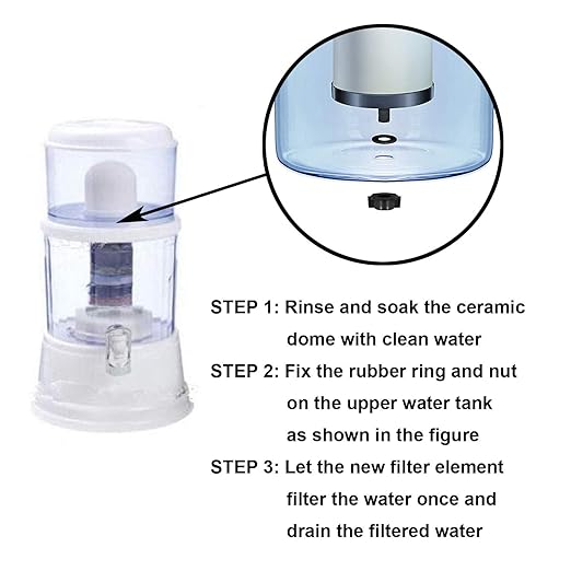 Huining 4PCS Ceramic Dome Water Filter with Coconut Shell Activated Carbon Inside, for Water Pre-Filtration Filter Replacement 0.15 to 0.5 Micron Household Water Bucket Filtration System Water Pitcher