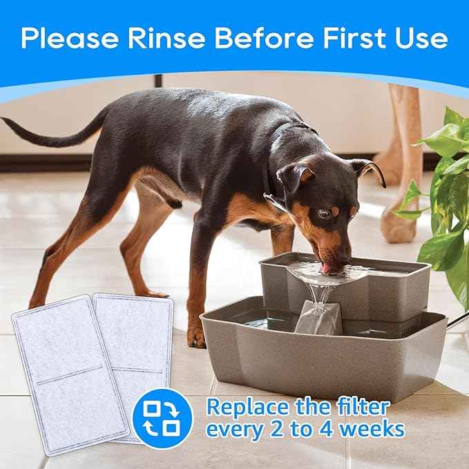 Cat Water Fountain Filter Replacement, 2-Chamber Pet Fountain Filters for Drinkwell Pet Fountain, Charcoal Dog & Cat Water Filter, 8PCS Replacement Carbon Filters for Petsafe Water Fountain