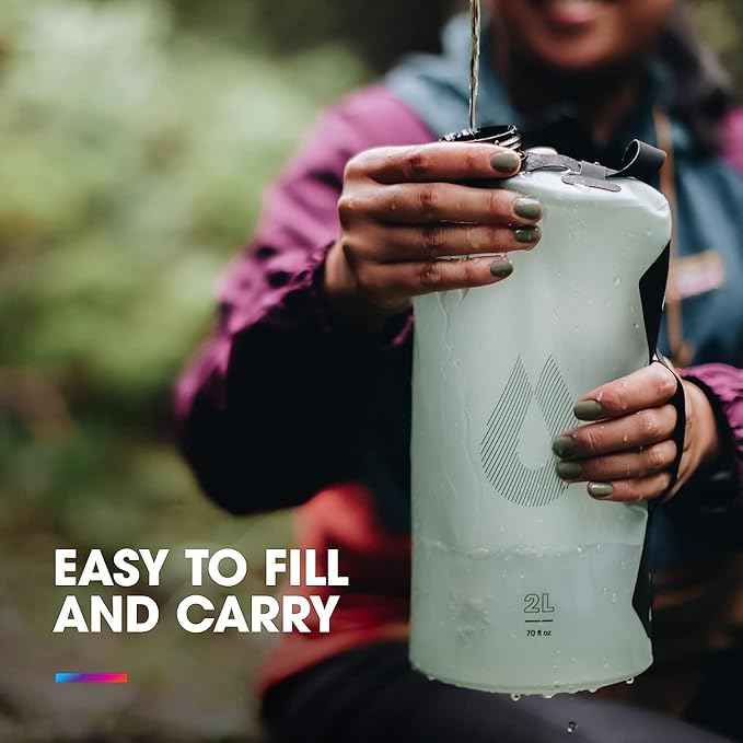 Collapsible Camping Water Storage (2L, 3L, 4L, 6L, 10L) - BPA & PVC Free, Hydration Reservoir Bag, Leak Proof