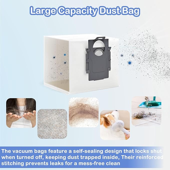 Replacement Parts Compatible with Roborock S8 Pro Ultra Robotic Vacuum Cleaners Accessories Kits, 2 Main Brush, 1 Rolling Brush, 4 HEPA Filters, 4 Side Brushes, 4 Mop Pads, 6 Dust Bags - AquaVibe