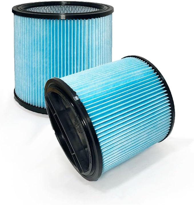 Nispira 90350 90304 90344 High Performance Filter Cartridge Replacement For Shop-Vac Wet Dry Vacuum Nanofiber with Lid, 2 Packs - AquaVibe