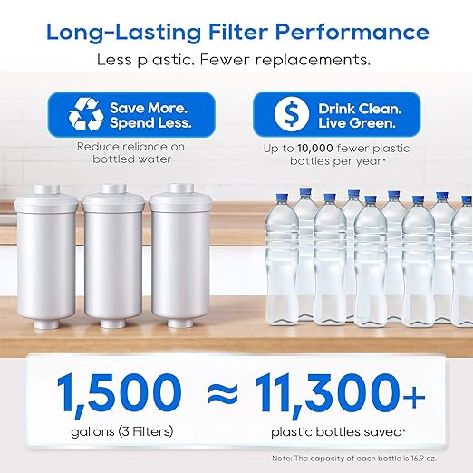 LCF Gravity-fed Water Filter System, 3 Gallons Stainless-Steel System with 6 Filters, Metal Water Level Spigot and Stand, Reduces Chlorine & Fluoride (Fluoride Filters)