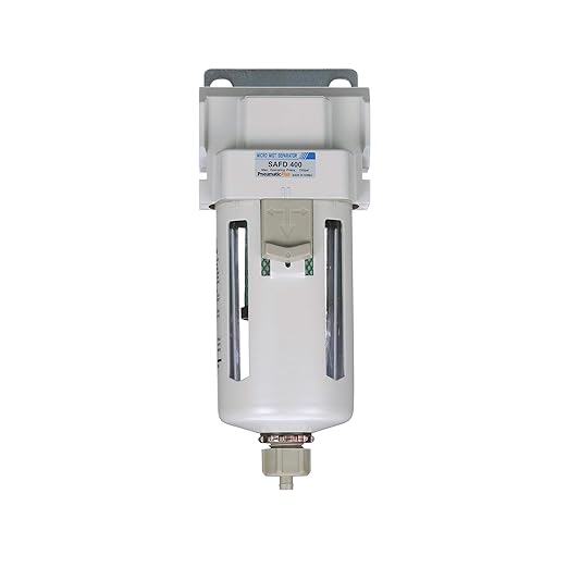 PneumaticPlus SAFM400-N04B Compressed Air Coalescing Filter, 0.1 Micron, 1/2" NPT - Poly Bowl, Manual Drain, Bracket - AquaVibe