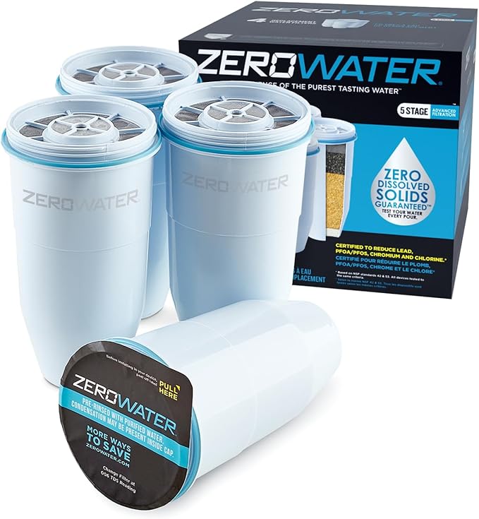 ZeroWater Official Replacement Filter - 5-Stage 0 TDS Filter - System IAPMO Certified to Reduce Lead