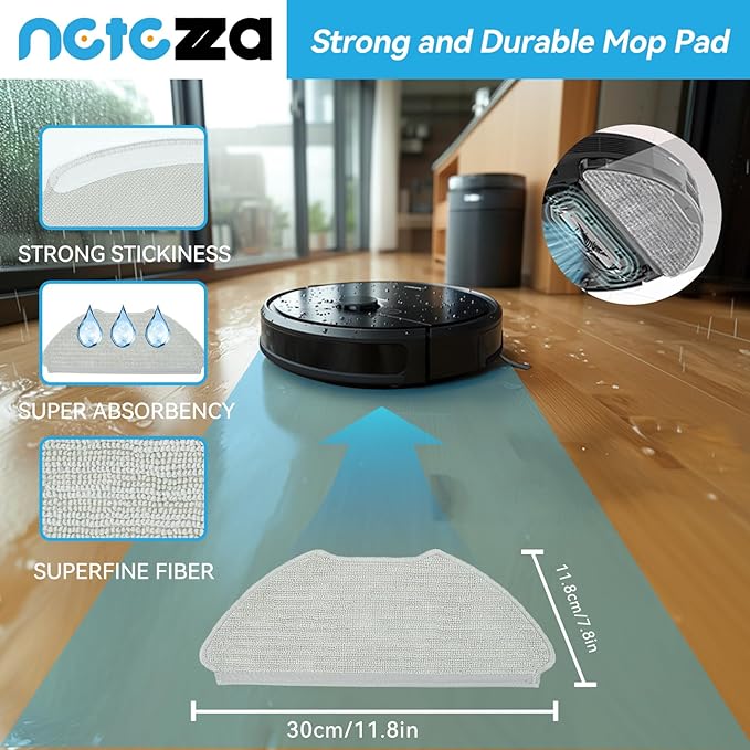 T20 Accessories Replacement Compatible with Airrobo T20+ Robot Vacuum Cleaner, 1 Main Brush, 2 HEPA Filters, 4 Dust Bags, 4 Mop Pads, 4 Side Brushes, T20+ Replacement Parts - AquaVibe