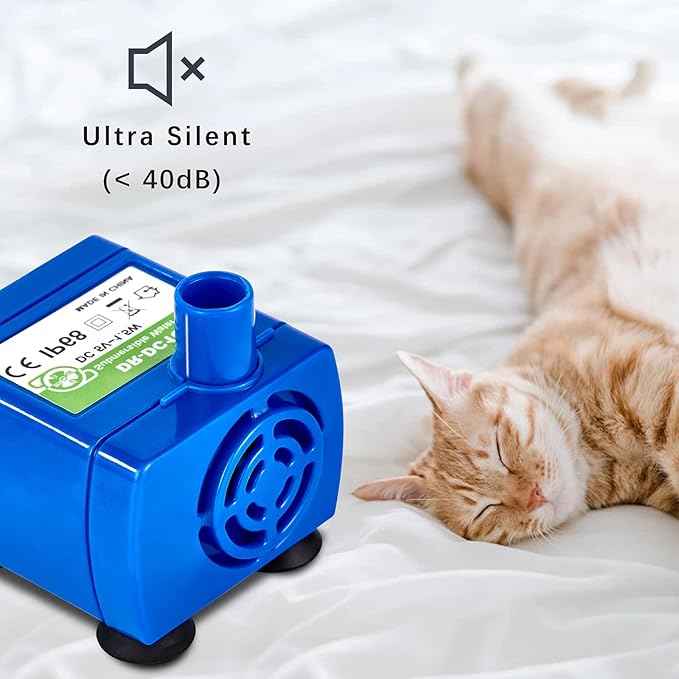 Cat Water Fountain Pump, Pet Water Fountain Pump Replacement Pump DR-DC160 Motor for for Round, Cubic, Flower Cap Cat Fountain