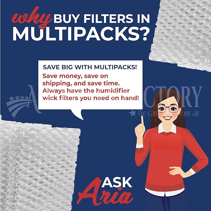 Air Filter Factory Wick Filter HW600, Filter T Replacement for Honeywell Humidifier Wick Filters 2-Pack