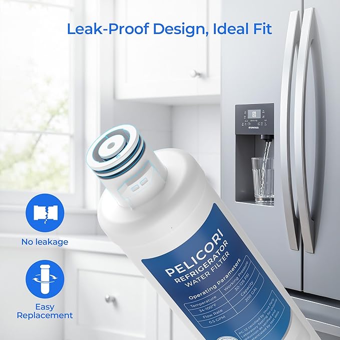 MIWF6200 Water Filter, Compatible with Midea MRS26D5AST, MF-2008-R2, Sharp SJWF200, SJG2254FS, Thor Kitchen WF200, Zline MIWFT2100, RFM-W-36, Insignia NS-WF26SS0-1 Models (2 Pack) - AquaVibe