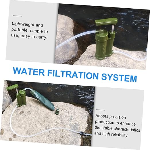Abaodam 1pc Portable Emergency Water Pump Compact Water Purifier for Camping Hiking and Outdoor Activities Removes Sediment Design