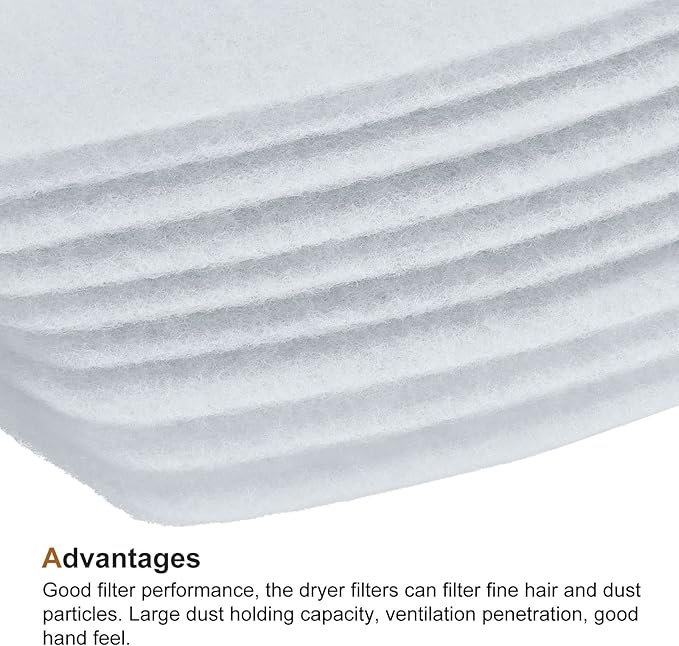 MECCANIXITY Universal Cloth Dryer Air Intake Filter, Cotton 207x75mm White for Clothes Dryer Filter Replacement Pack of 10