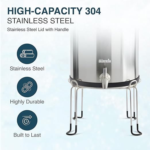 Armour Stainless Steel Gravity Water Filter System – Countertop Water Filter with 2 FTO Plus Ceramic Filters for Lead, Fluoride & Virus Removal - NSF Certified Water Filtration - Filter with Stand