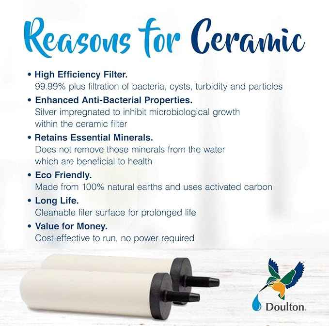 British Berkefeld 2.24 Gallon Gravity-Fed Water Filter System- Stainless Steel with 2x ATC Super Sterasyl Candle Filters