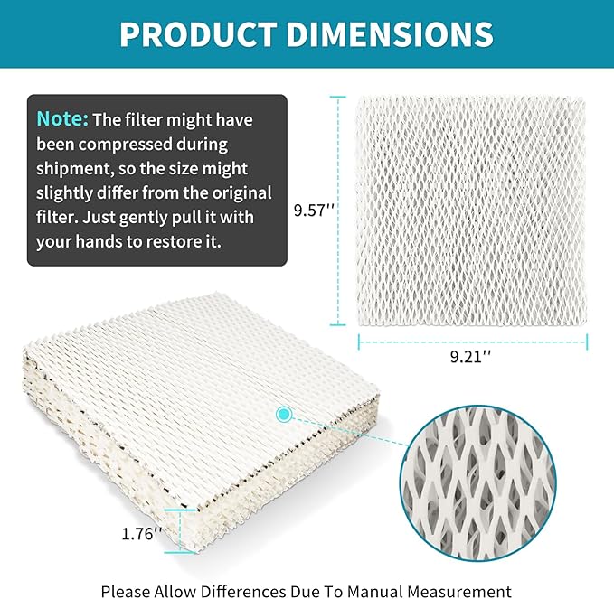 A10 Humidifier Filter Water Panel Replacement for Whole House Humidifier Pad Filters Models 110, 220, 500, 500A, 500M, 550, 550A, 558 Humidifier Wicks Parts & Accessories (Pack of 2)