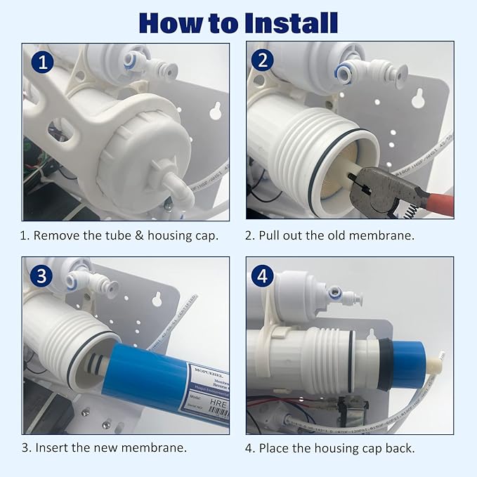 600 GPD RO Membrane with Reverse Osmosis Membrane Housing Set, Reverse Osmosis Filter Replacement Kit, RO Membrane Housing Set for DIY RO Water System & Maple Syrup Reverse Osmosis System
